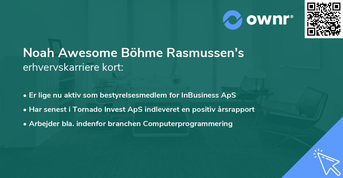 Noah Awesome Böhme Rasmussen's erhvervskarriere kort