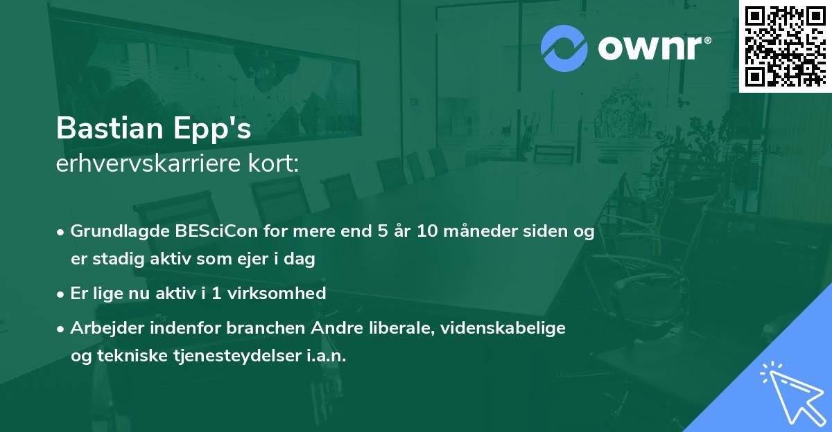 Bastian Epp's erhvervskarriere kort