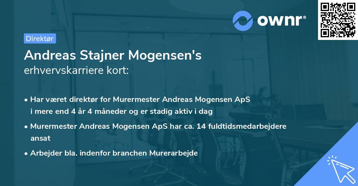 Andreas Stajner Mogensen's erhvervskarriere kort