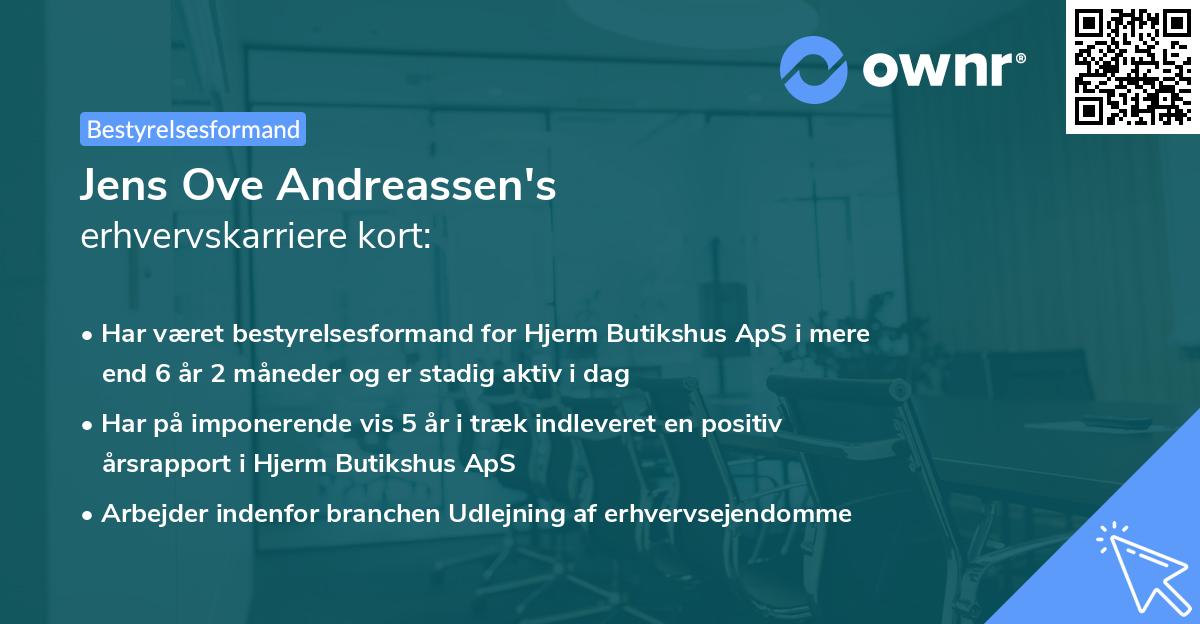 Jens Ove Andreassen's erhvervskarriere kort