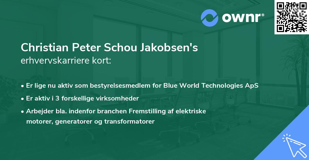 Christian Peter Schou Jakobsen's erhvervskarriere kort