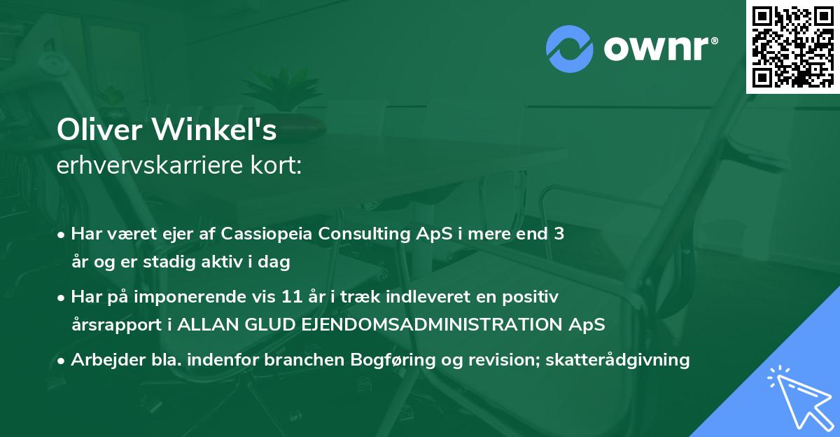 Oliver Winkel's erhvervskarriere kort