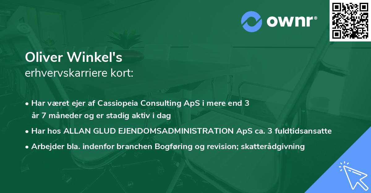 Oliver Winkel's erhvervskarriere kort