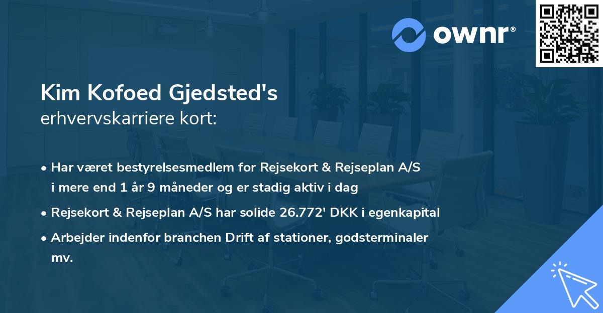 Kim Kofoed Gjedsted's erhvervskarriere kort
