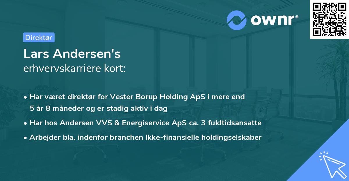 Lars Andersen's erhvervskarriere kort
