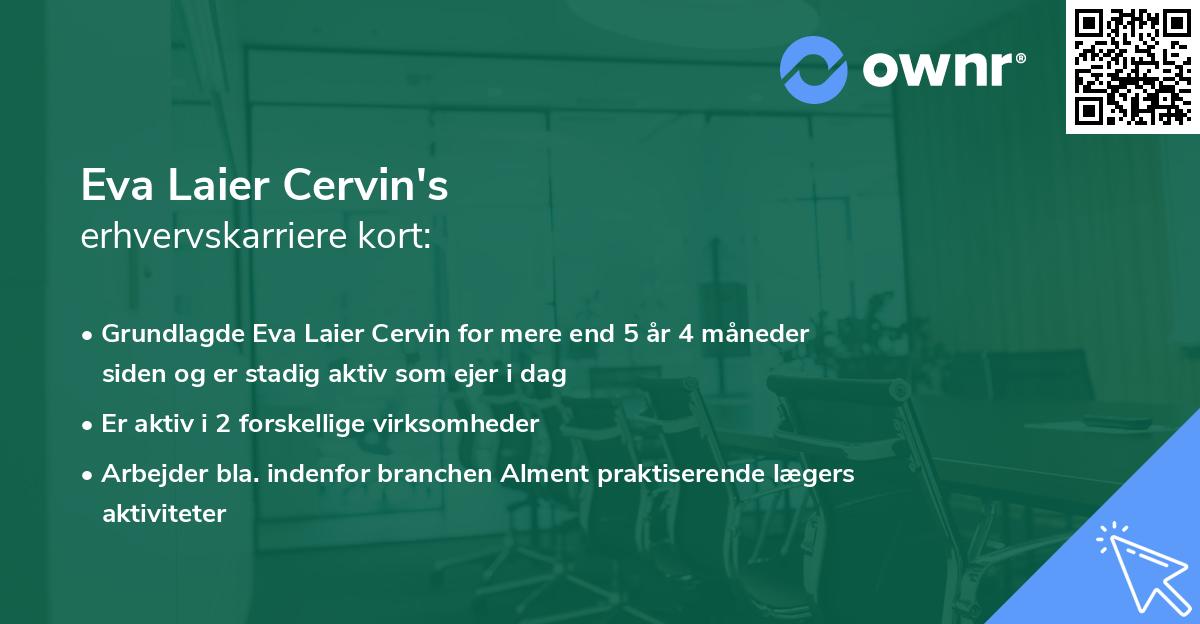 Eva Laier Cervin's erhvervskarriere kort