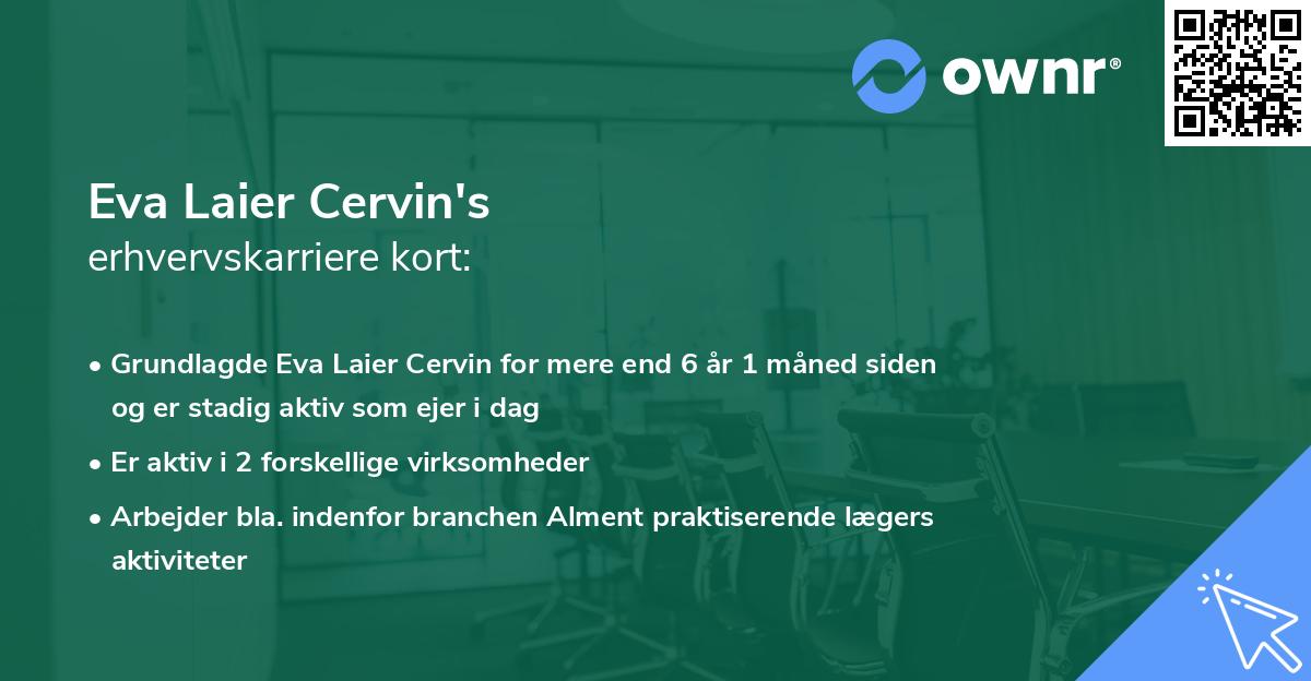 Eva Laier Cervin's erhvervskarriere kort