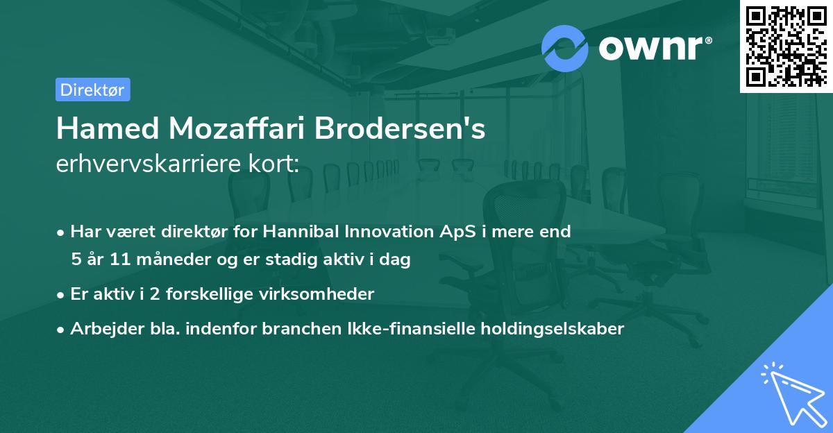 Hamed Mozaffari Brodersen's erhvervskarriere kort