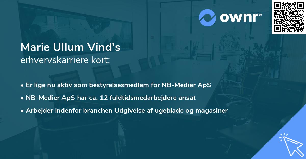 Marie Ullum Vind's erhvervskarriere kort