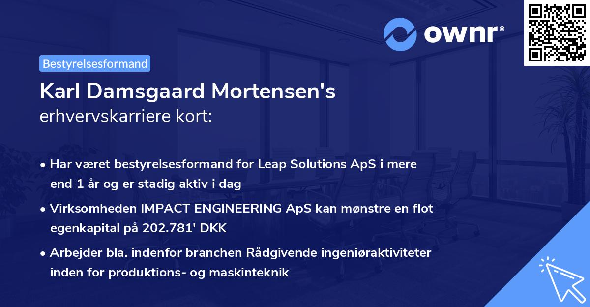 Karl Damsgaard Mortensen's erhvervskarriere kort