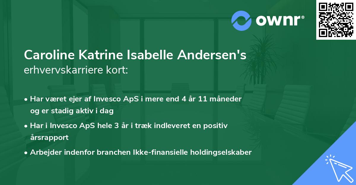 Caroline Katrine Isabelle Andersen's erhvervskarriere kort