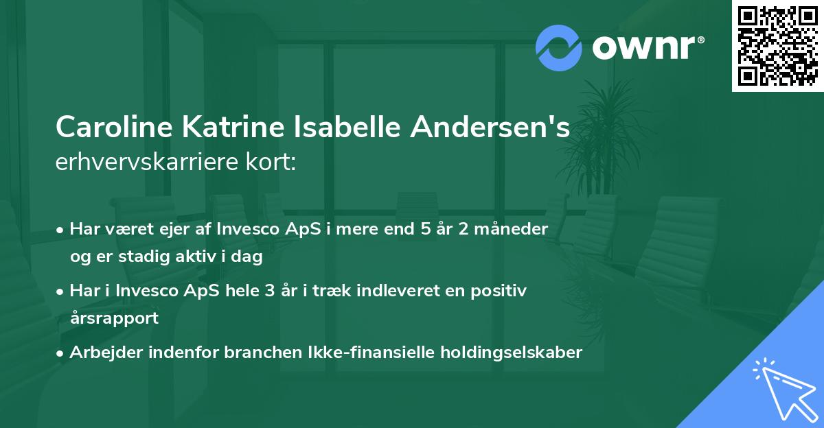 Caroline Katrine Isabelle Andersen's erhvervskarriere kort