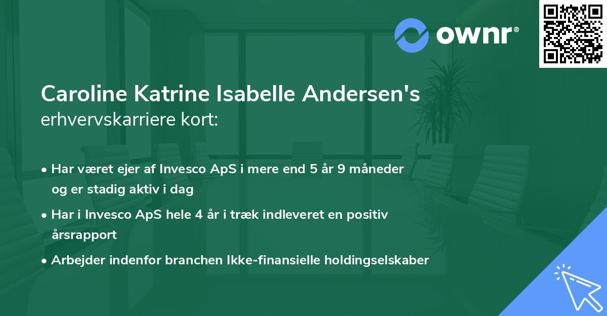Caroline Katrine Isabelle Andersen's erhvervskarriere kort