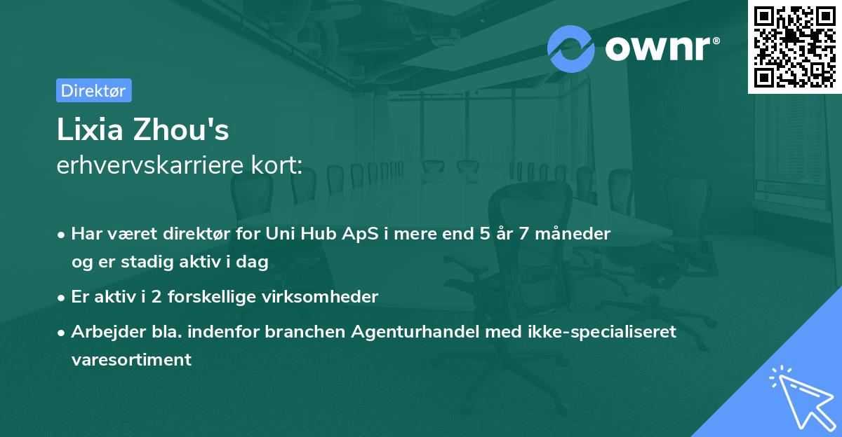 Lixia Zhou's erhvervskarriere kort