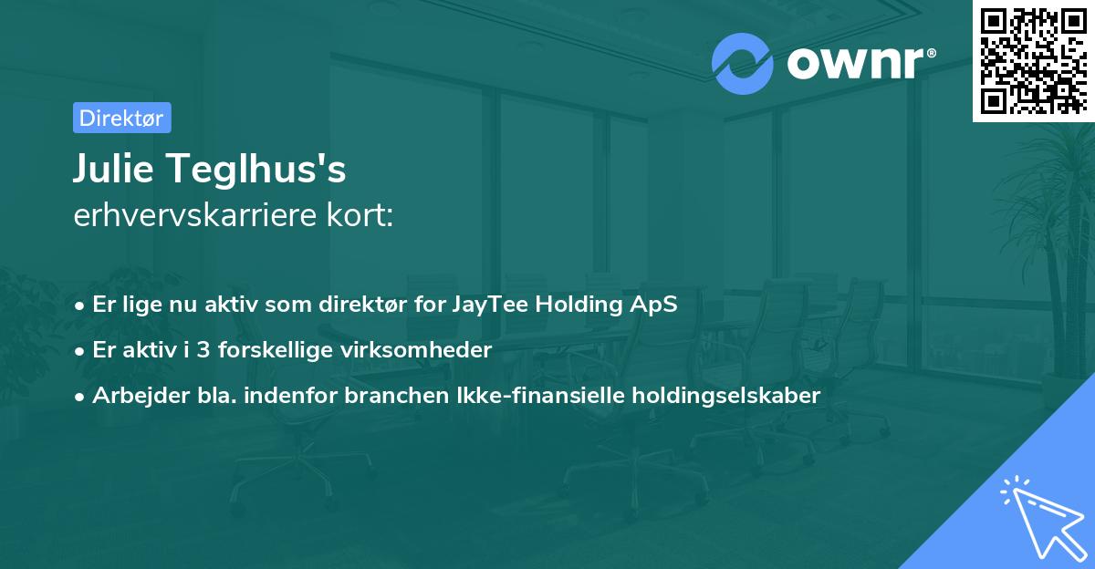 Julie Teglhus's erhvervskarriere kort