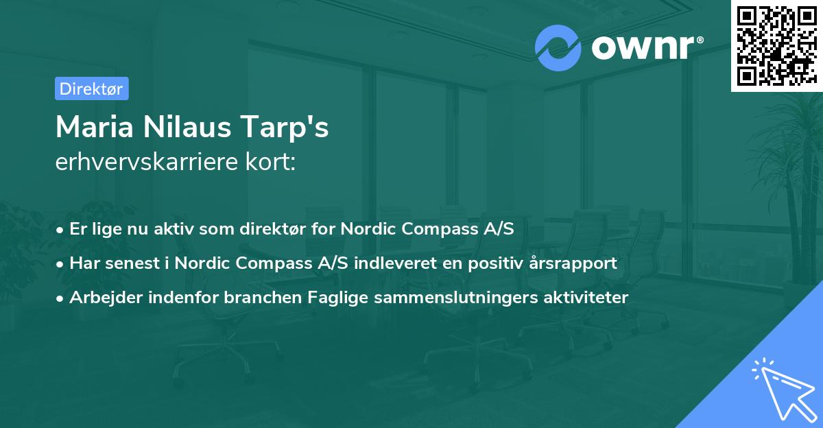 Maria Nilaus Tarp's erhvervskarriere kort