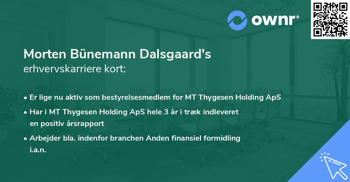 Morten Bünemann Dalsgaard's erhvervskarriere kort