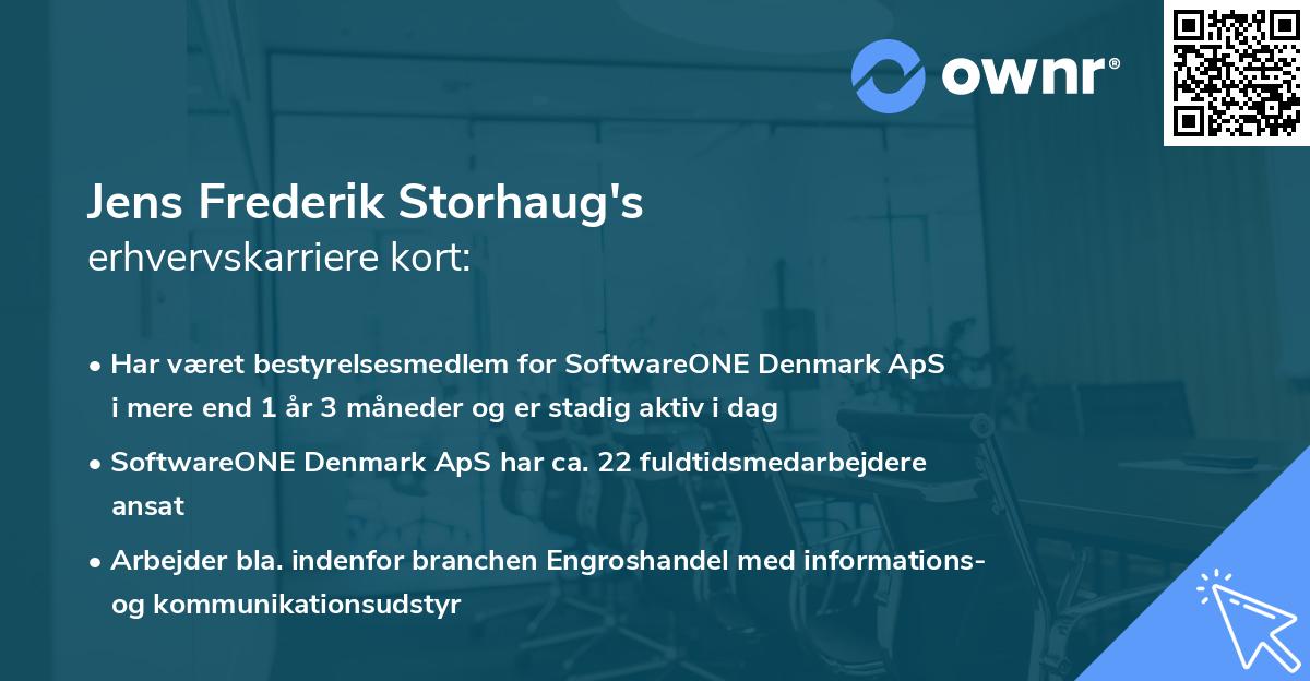 Jens Frederik Storhaug's erhvervskarriere kort