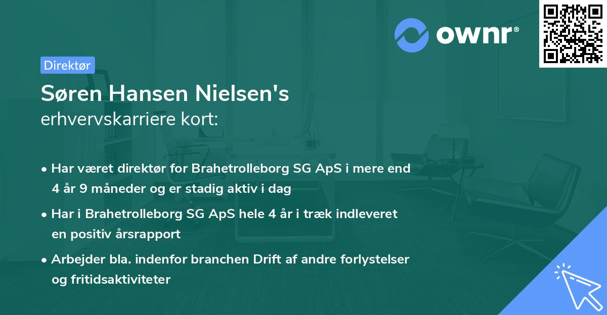 Søren Hansen Nielsen's erhvervskarriere kort