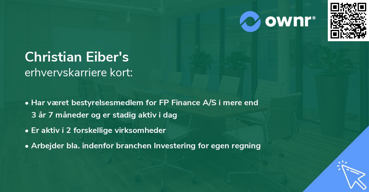 Christian Eiber's erhvervskarriere kort