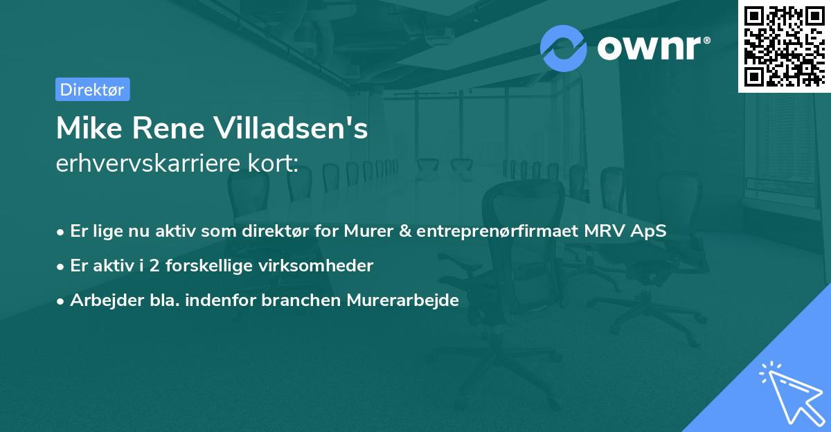 Mike Rene Villadsen's erhvervskarriere kort