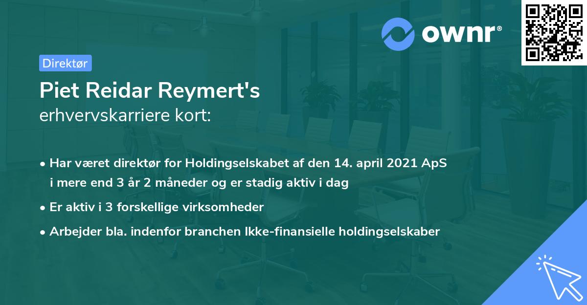 Piet Reidar Reymert's erhvervskarriere kort