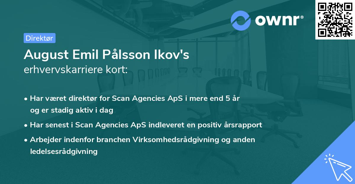 August Emil Pålsson Ikov's erhvervskarriere kort