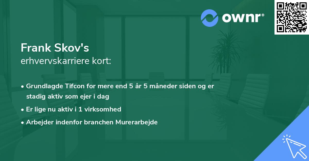 Frank Skov's erhvervskarriere kort