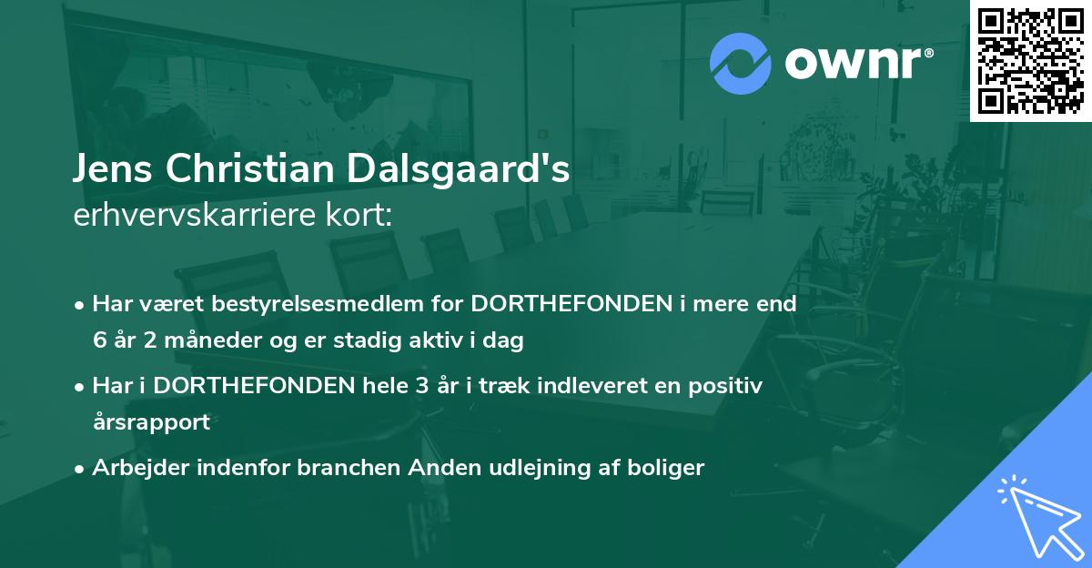 Jens Christian Dalsgaard's erhvervskarriere kort