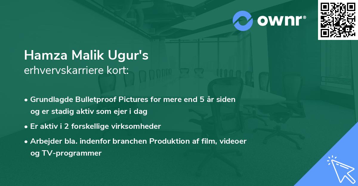 Hamza Malik Ugur's erhvervskarriere kort