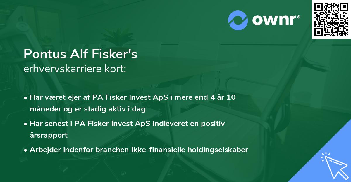 Pontus Alf Fisker's erhvervskarriere kort