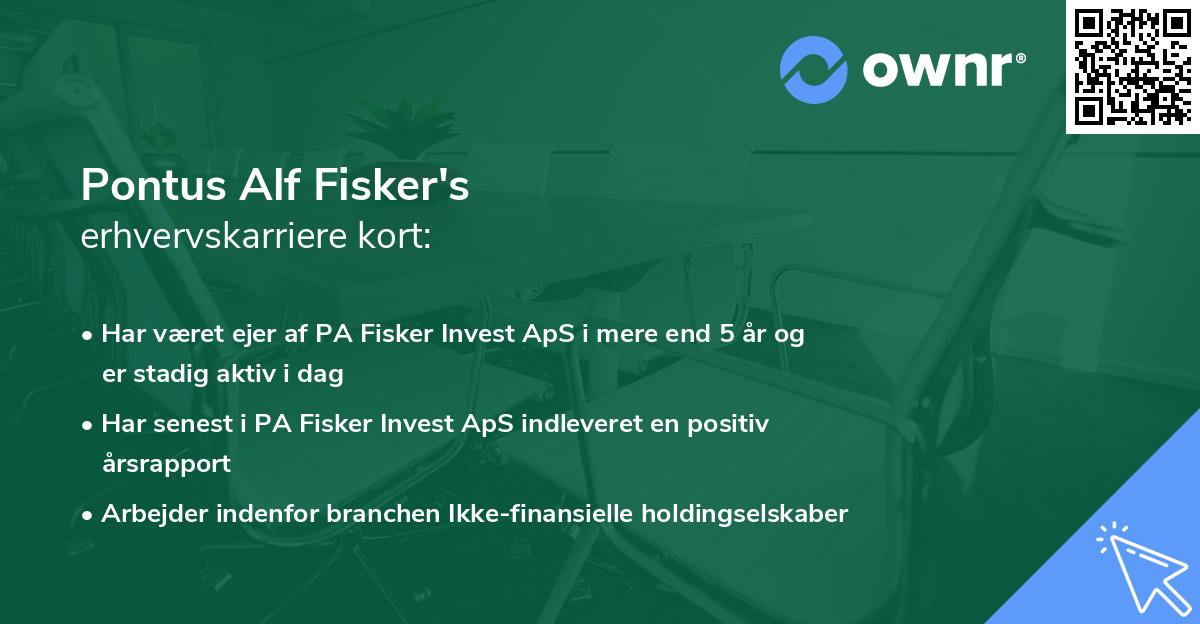 Pontus Alf Fisker's erhvervskarriere kort