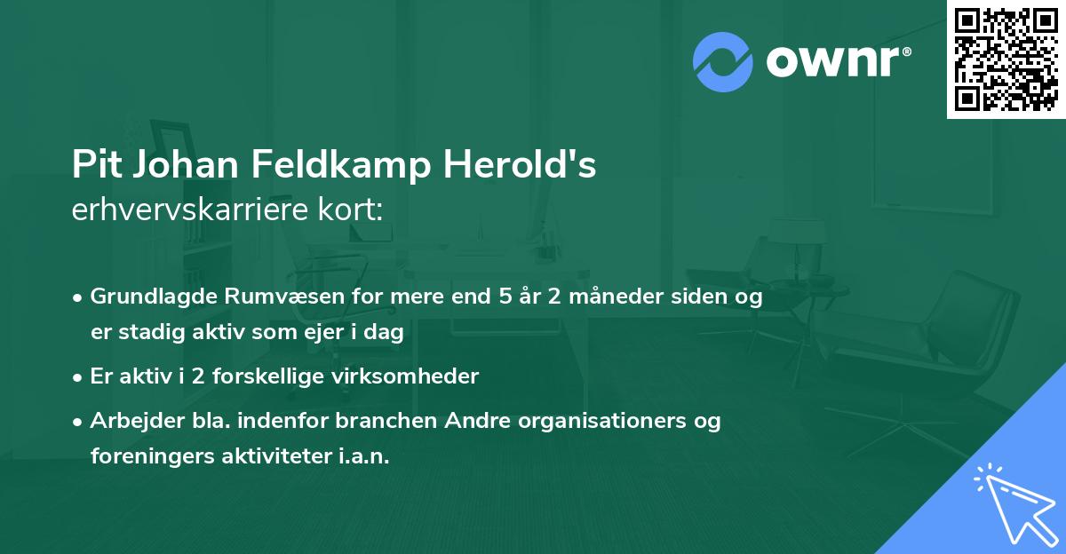 Pit Johan Feldkamp Herold's erhvervskarriere kort