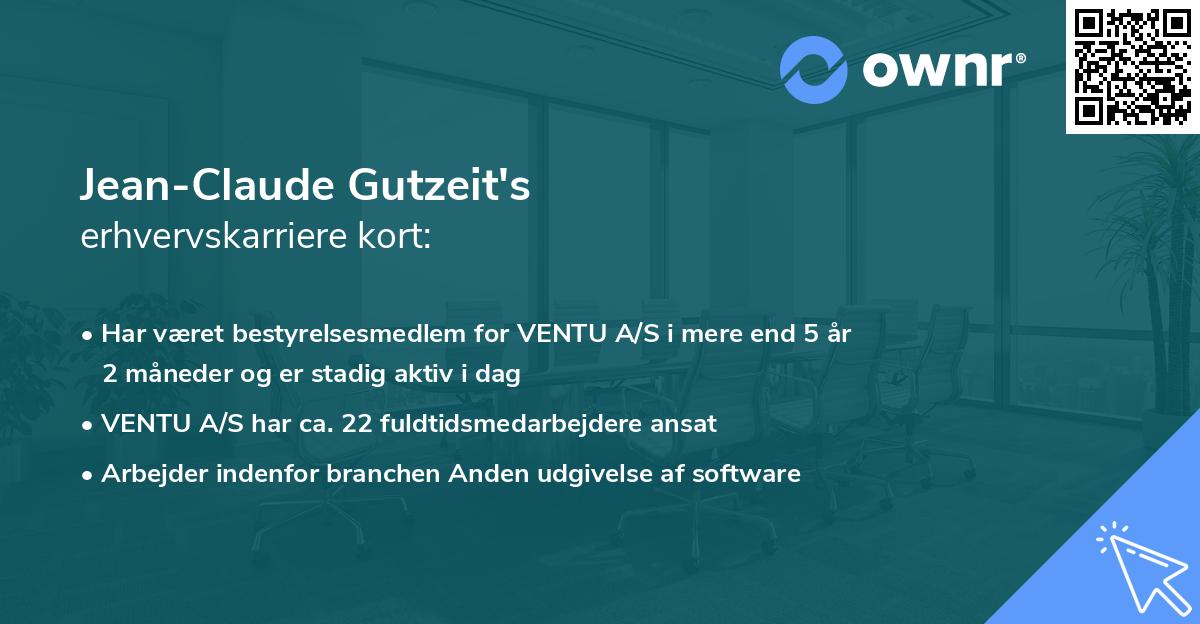 Jean-Claude Gutzeit's erhvervskarriere kort