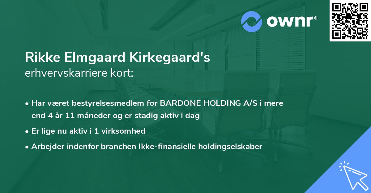 Rikke Elmgaard Kirkegaard's erhvervskarriere kort