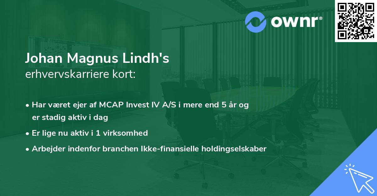 Johan Magnus Lindh's erhvervskarriere kort