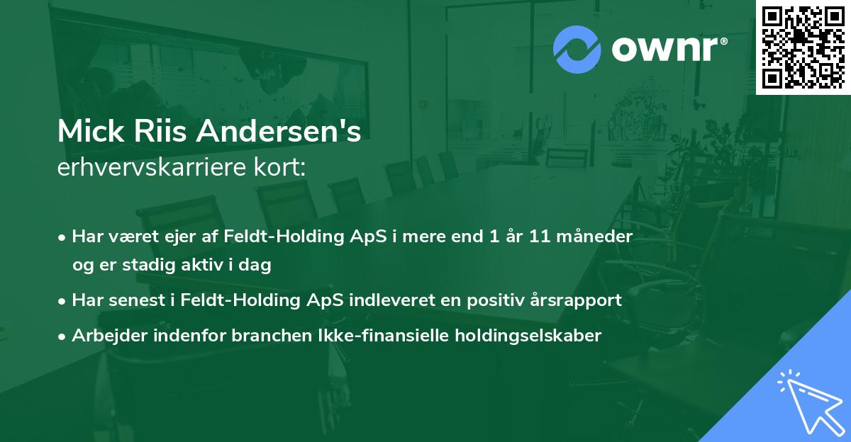 Mick Riis Andersen's erhvervskarriere kort
