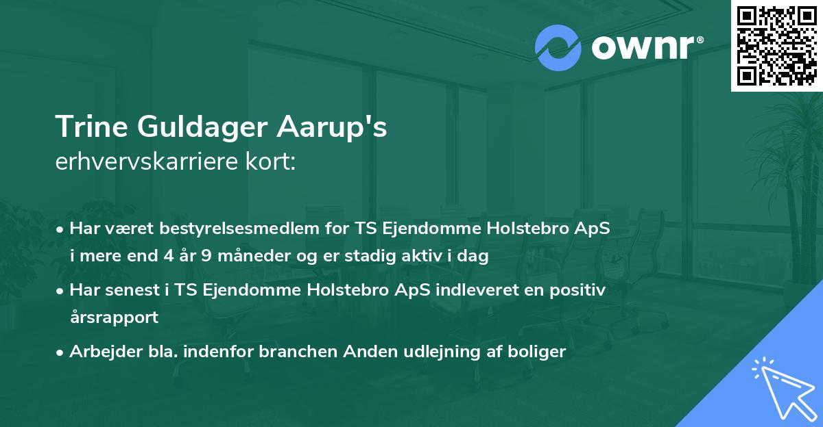 Trine Guldager Aarup's erhvervskarriere kort