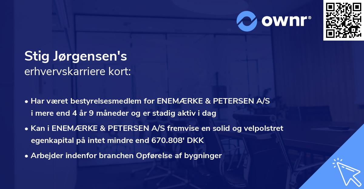 Stig Jørgensen's erhvervskarriere kort