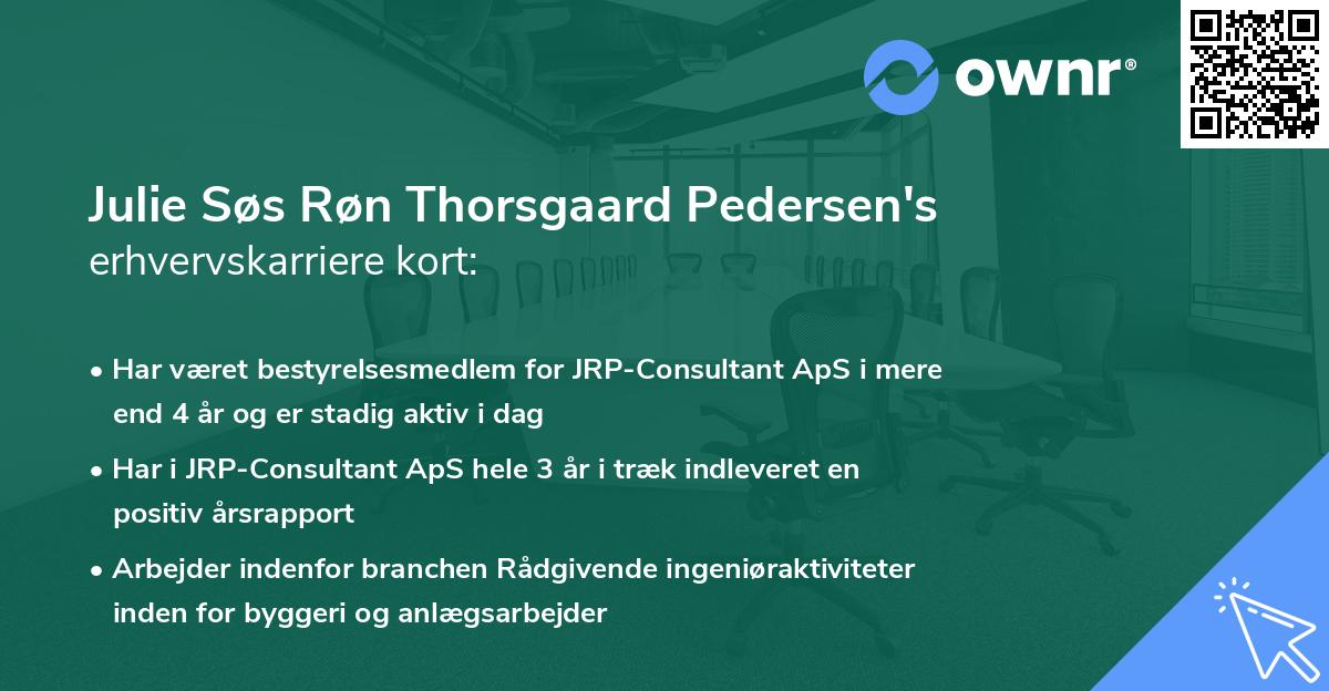 Julie Søs Røn Thorsgaard Pedersen's erhvervskarriere kort