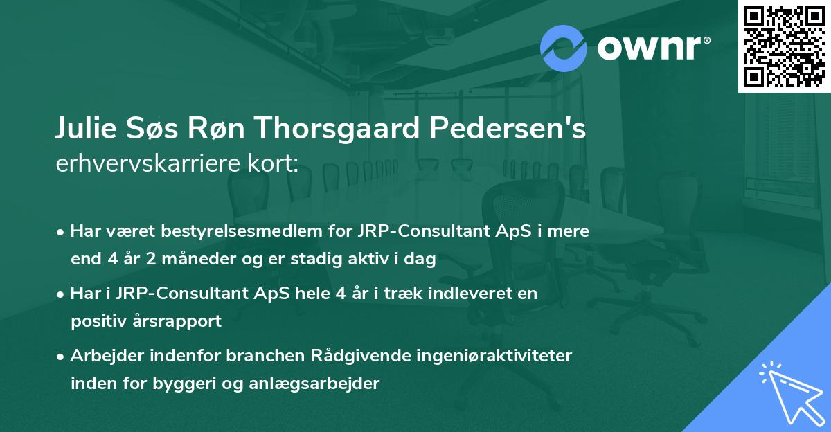 Julie Søs Røn Thorsgaard Pedersen's erhvervskarriere kort