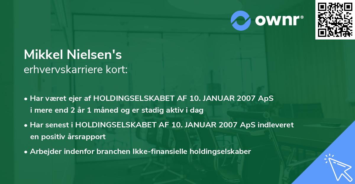 Mikkel Nielsen's erhvervskarriere kort