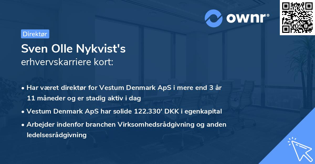 Sven Olle Nykvist's erhvervskarriere kort