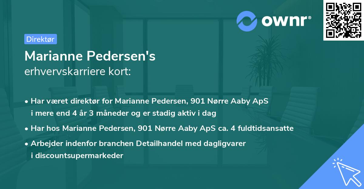 Marianne Pedersen's erhvervskarriere kort