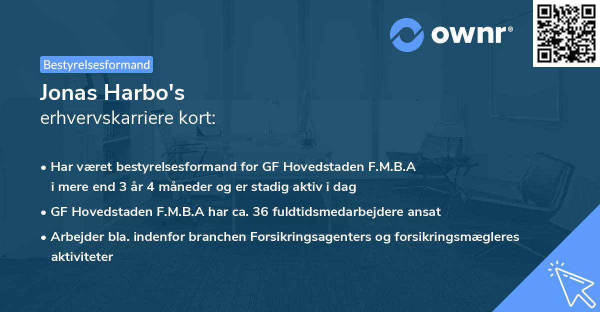 Jonas Harbo's erhvervskarriere kort