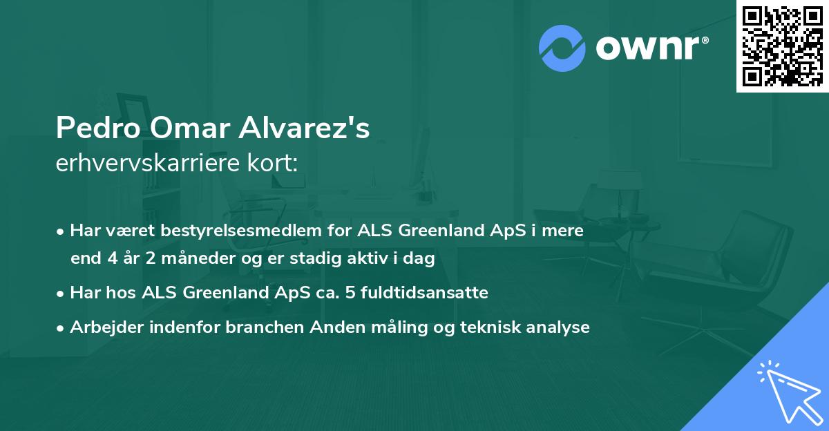 Pedro Omar Alvarez's erhvervskarriere kort