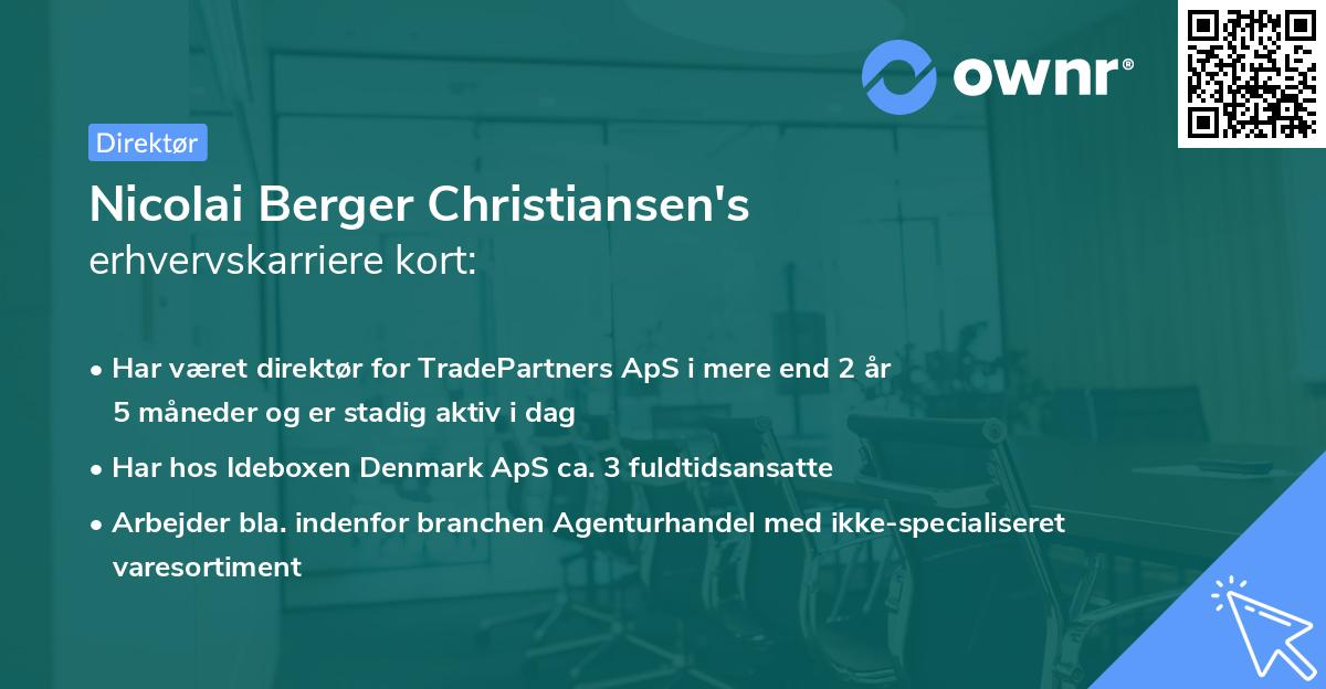 Nicolai Berger Christiansen's erhvervskarriere kort