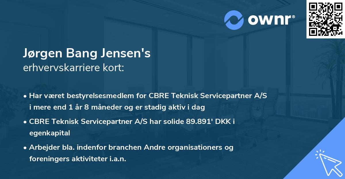 Jørgen Bang Jensen's erhvervskarriere kort
