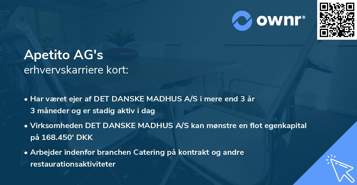 Apetito AG's erhvervskarriere kort