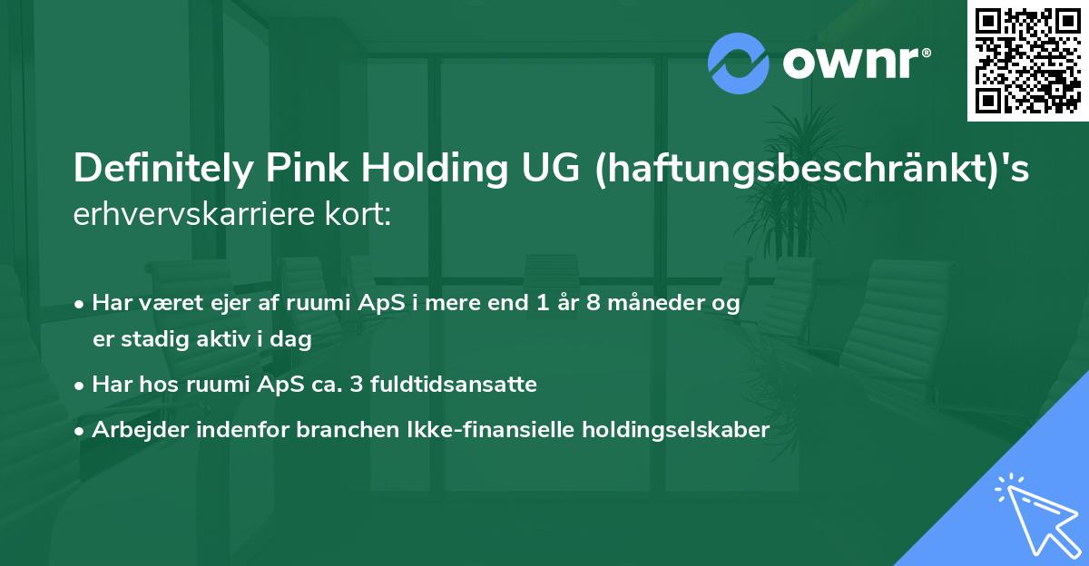 Definitely Pink Holding UG (haftungsbeschränkt)'s erhvervskarriere kort